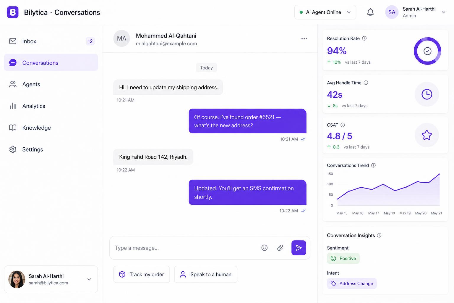 Enterprise AI Chatbot: Arabic & English Conversations